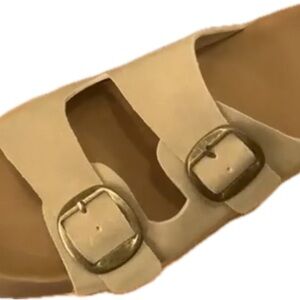 Beige Double Buckle Sandals